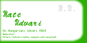 mate udvari business card