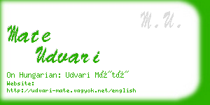 mate udvari business card